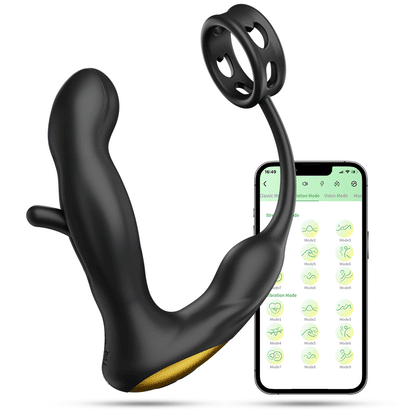 【NEW】Masseur de prostate en silicone vibrant et battant avec anneau pénien