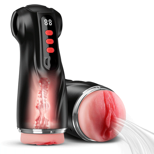 【Vente flash : -30 %】Daphne - Pompe à Penis avec 3 Manches Interchangeables, Chatte de Poche, 9 Modes de Succion & 9 Modes de Vibration, Masturbateur Masculin