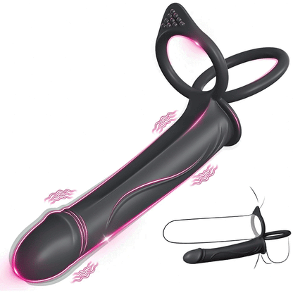 Gode anal à sangle pour couple avec anneau pénien vibrant
