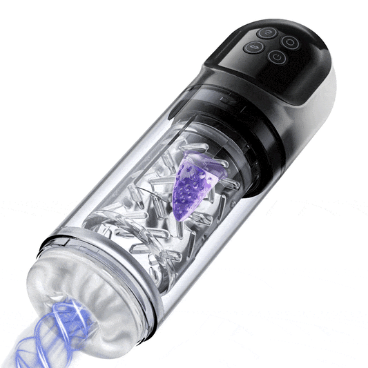 Vortex - Masturbateur à 7 modes d’aspiration et 7 rotations – Sensation réaliste 3D étanche avec pompe à vide spa eau chaude & froide