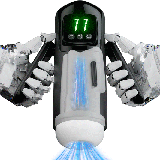 Phantom - 7 Aspirations 7 Vibrations Poignées Doubles Texture de Canal à Grands Granules Masturbateur Masculin