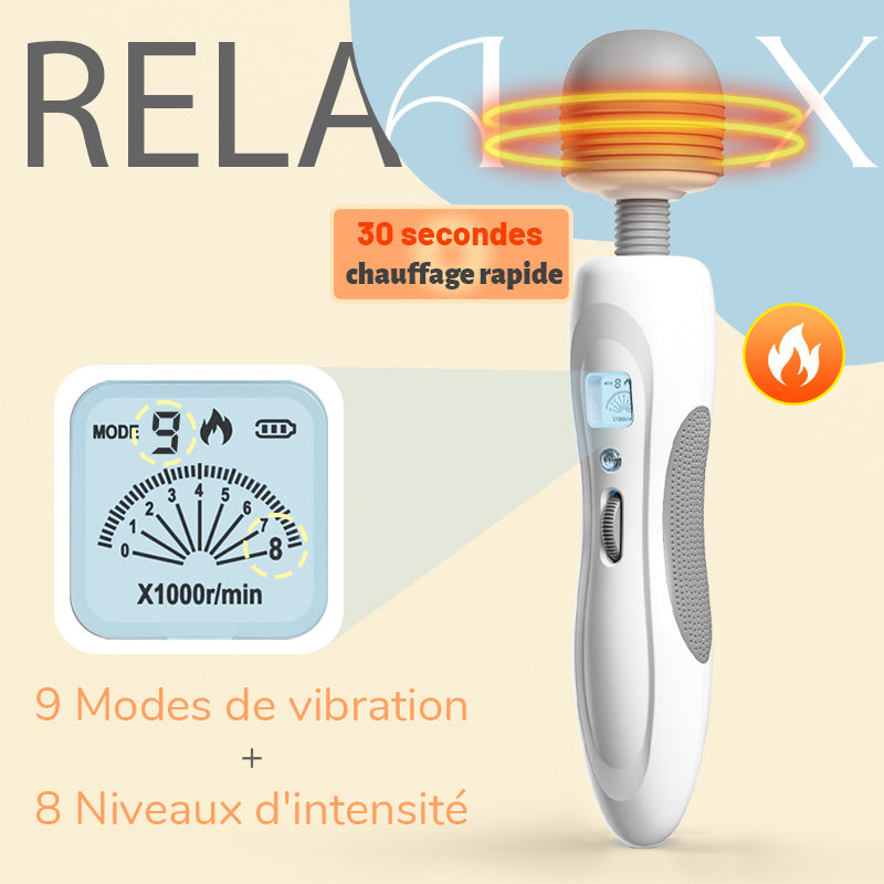 Baguette magique portable et légère avec 8 vibrations et 9 vitesses Masseur pliable