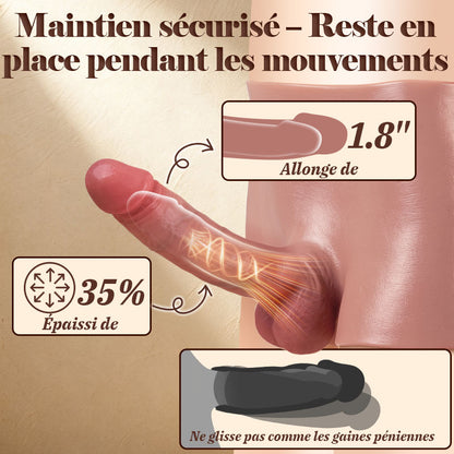 Hunter - Gode à porter en silicone de 6,69 pouces, slip extensible réutilisable pour hommes et couples
