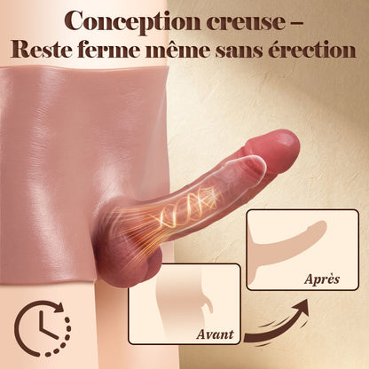 Hunter - Gode à porter en silicone de 6,69 pouces, slip extensible réutilisable pour hommes et couples