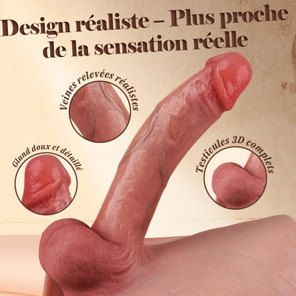 Hunter - Gode à porter en silicone de 6,69 pouces, slip extensible réutilisable pour hommes et couples