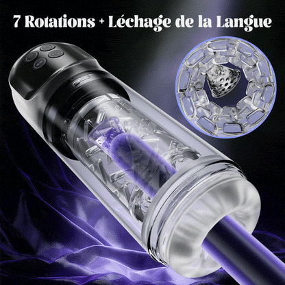 Vortex - Masturbateur à 7 modes d’aspiration et 7 rotations – Sensation réaliste 3D étanche avec pompe à vide spa eau chaude & froide