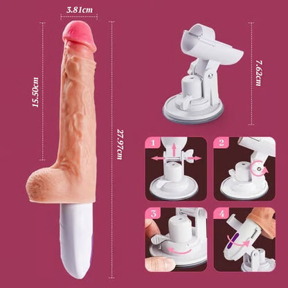 Amoureux Extensible Gode 8 Télescopique + Vibration Chauffant et Rotatif