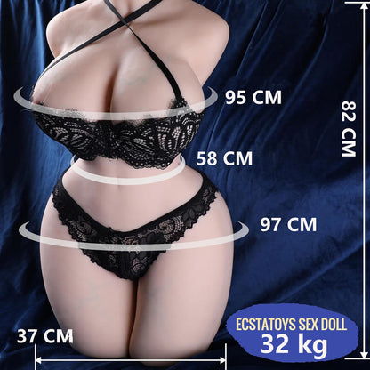 Mona D cup gros seins double canal 1:1 poupée sexuelle extrêmement réaliste 32kg