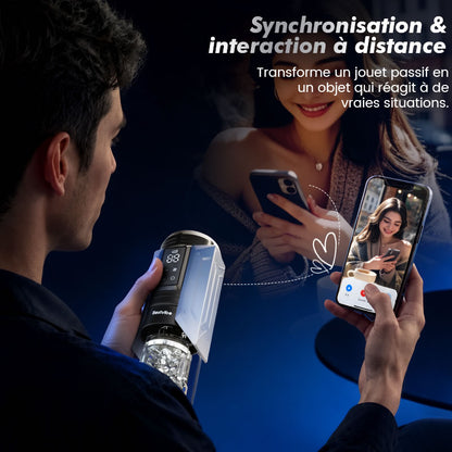 King‑Masturbateur à aspiration puissante contrôlé par application, enveloppement serré profond à 360°, facile à nettoyer