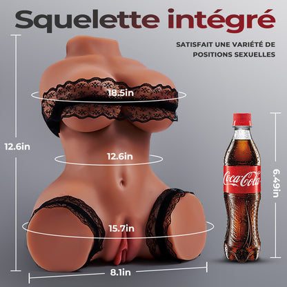 2.7KG 3 IN 1 Doggystyle Brown Poupée Sexuelle Réaliste