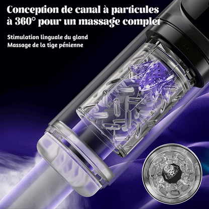 Vortex - Masturbateur à 7 modes d’aspiration et 7 rotations – Sensation réaliste 3D étanche avec pompe à vide spa eau chaude & froide