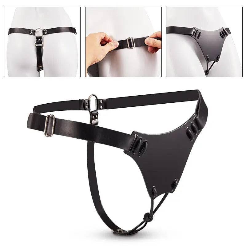 Amant Noir Gode Ceinture Strap-on Ventouse 7 Vibrations 17CM Acmejoy