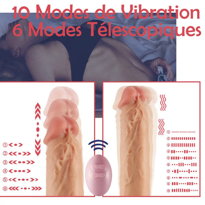 Dildo Gode Vibration pour femme avec mode télescopique 10 fréquences Aivrobta Aivrobta